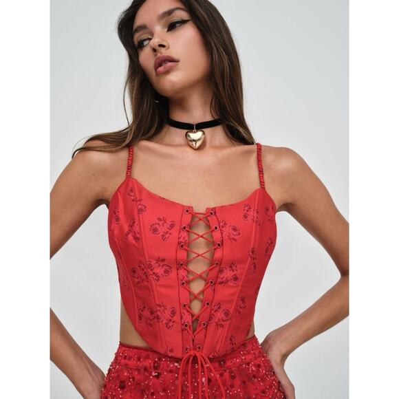 FOR LOVE AND LEMONS Lillian Bow Corset Top - Picture 2 of 11